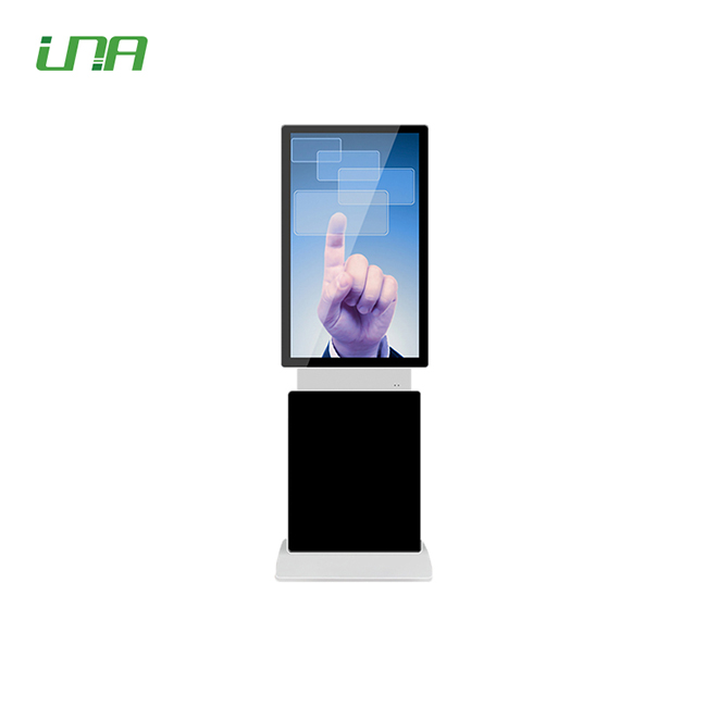 Tótem de quiosco rodante LCD con pantalla dual para reproductor multimedia