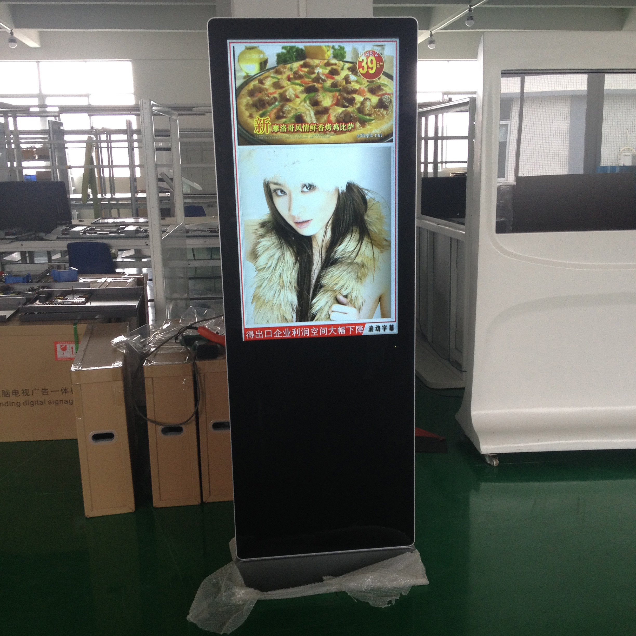 Señalización digital LCD con WIFI independiente vertical de 32 pulgadas