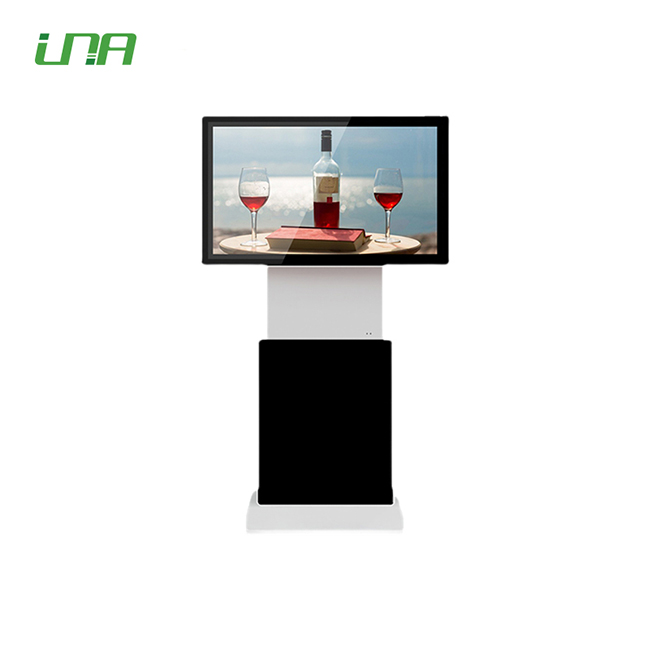 Tótem de quiosco rodante LCD con pantalla dual para reproductor multimedia